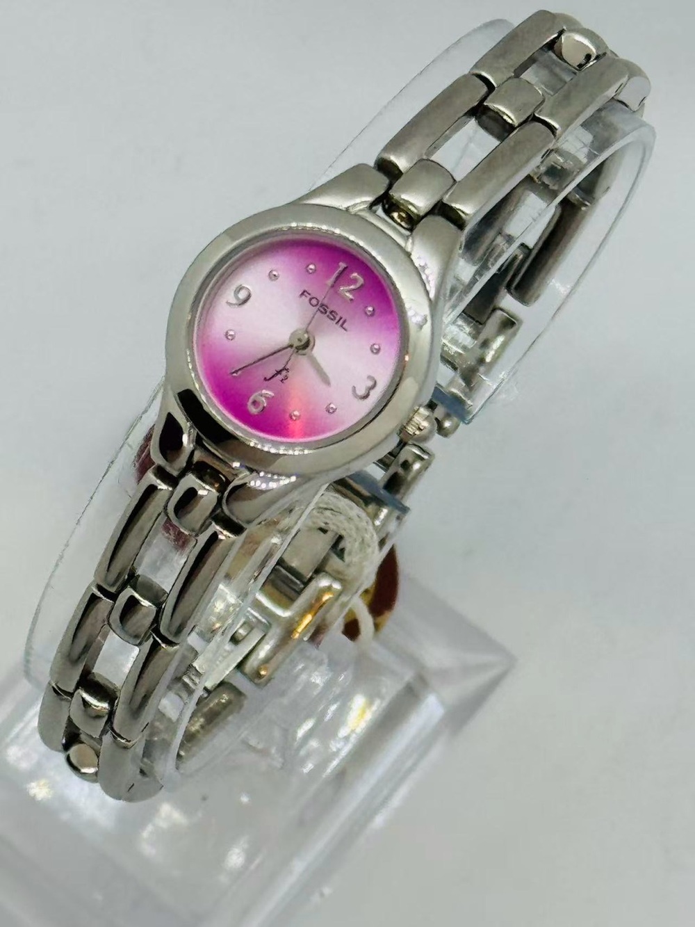 Fossil Women’s Watch Pink Dial Stainless Steel Quartz New Battery w/ Box Runs - Picture 4 of 11